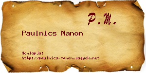 Paulnics Manon névjegykártya